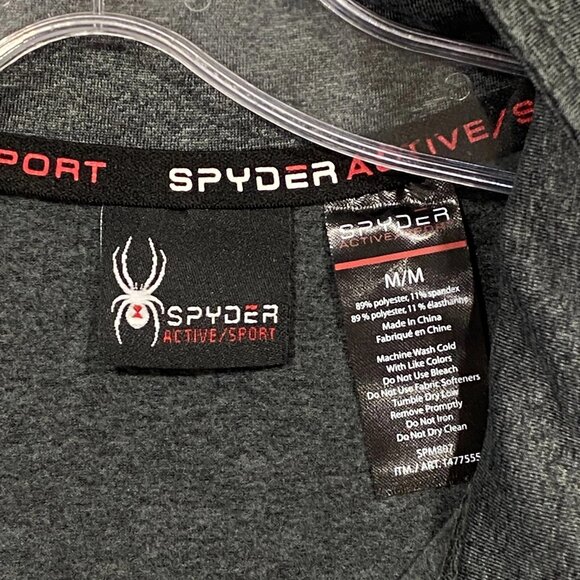 SPYDER 1/4 Zip Pullover Shirt Mens Medium Grey Base Layer Quick Dry - Picture 8 of 13